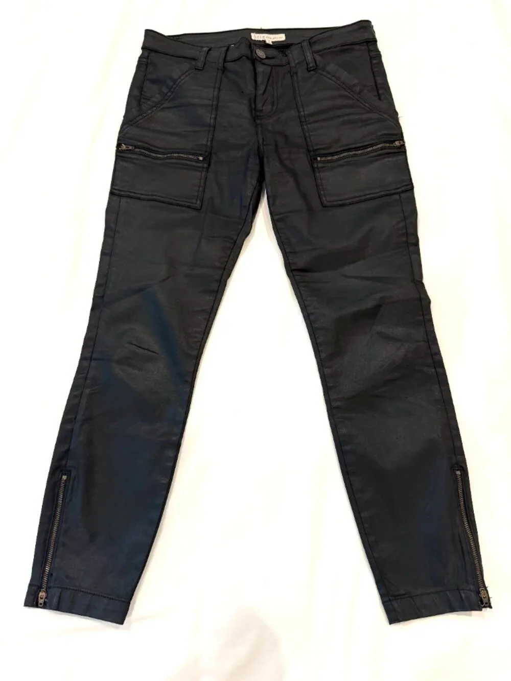 Joie "Park Skinny B" jeans, black coated denim, size 29 - Picture 6 of 9